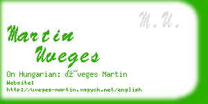 martin uveges business card